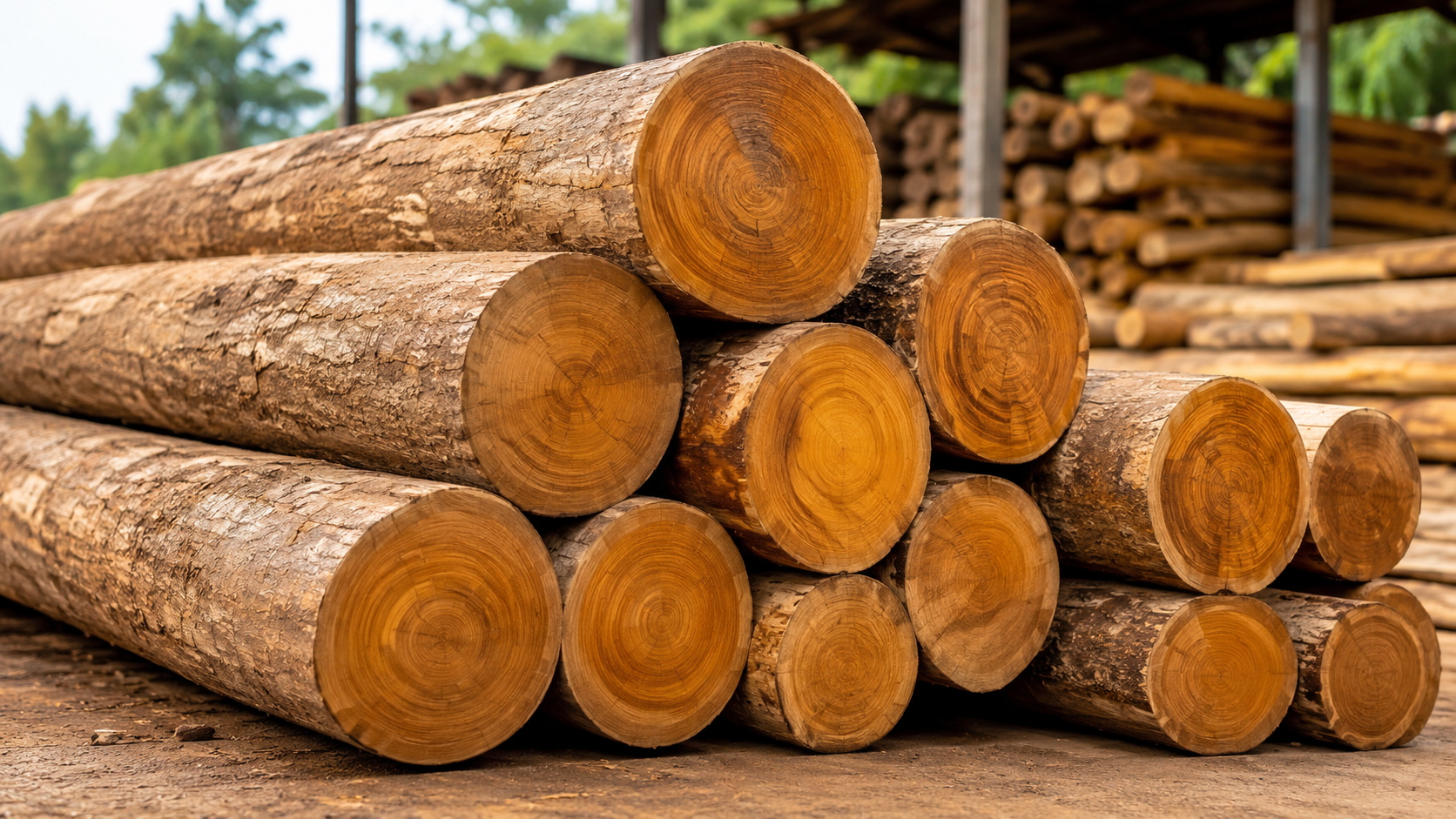 Premium Teak Round Logs